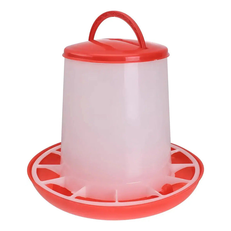 Pack Comedero 3kg Y Bebedero 3l Gallinas Pollos Plástico Roro Rojo