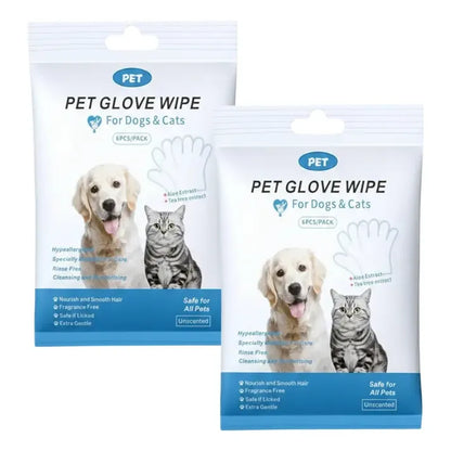 Kit Toallitas Húmedas Tipo Guante Para Perros Y Gatos 12 Un