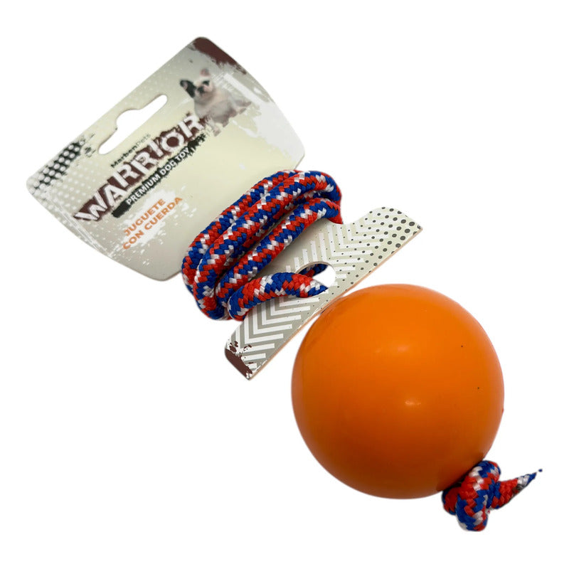 Juguete bola maciza con cuerda naranja