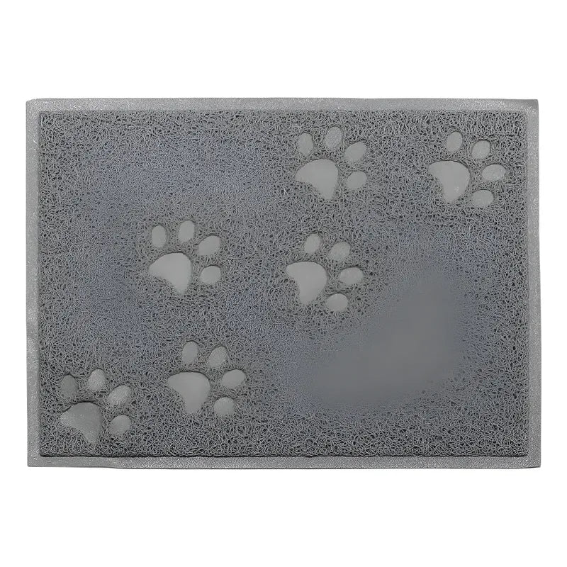 Alfombra Para Gatos Multiusos Baño Plato Con Huellas Gris