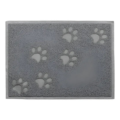 Alfombra Para Gatos Multiusos Baño Plato Con Huellas Gris
