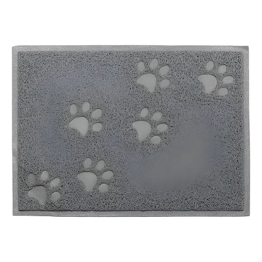 Alfombra Para Gatos Multiusos Baño Plato Con Huellas Gris