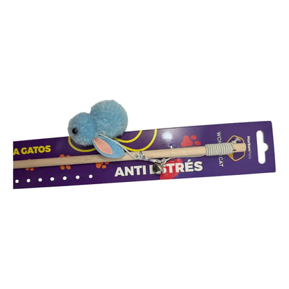 Juguete Varilla Para Gatos Con Peluche Conejo 40 Cm Variado