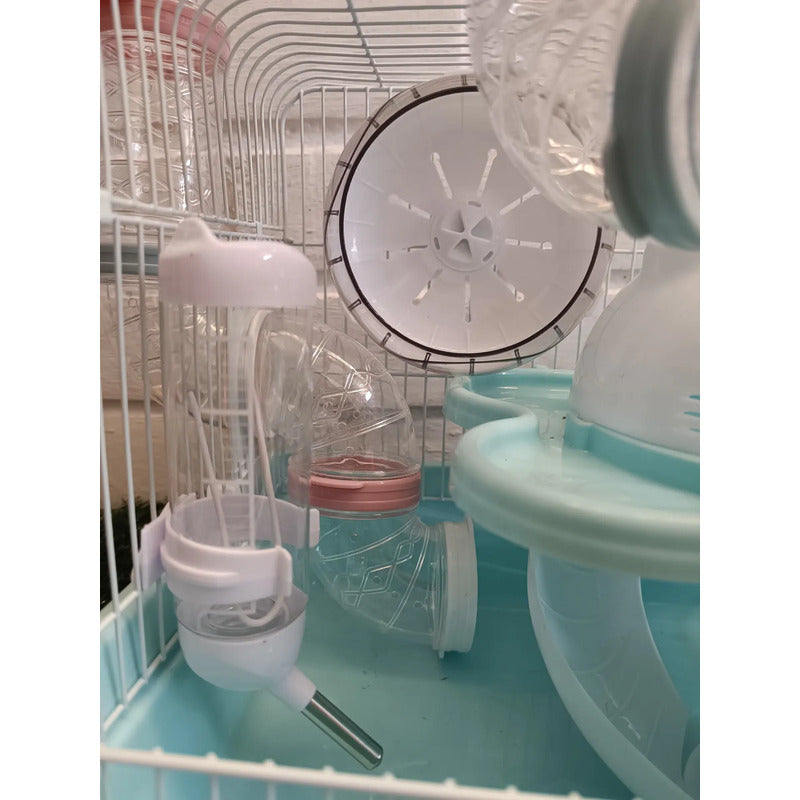Jaula 2 pisos con tubos y accesorios