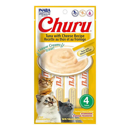 Snack Para Gatos Churu Sabor Atún Y Queso 4 Tubos