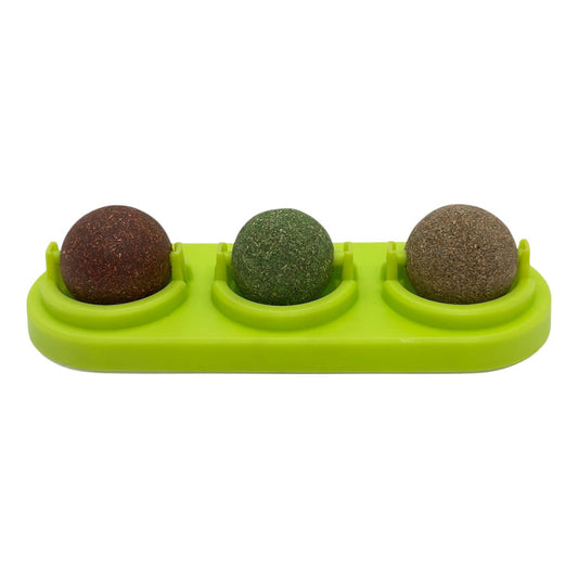 Bolas de catnip giratorias triple verde