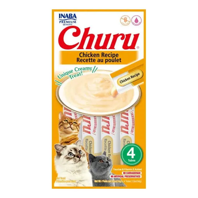 Snack Para Gatos Churu Sabor Pollo 4 Tubos