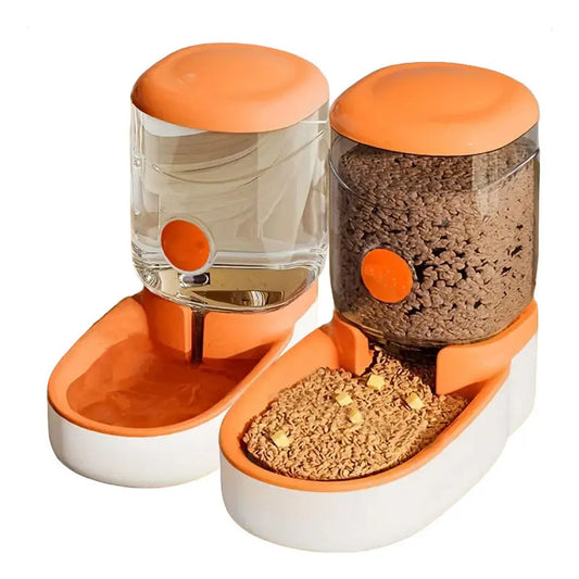 Pack comedero y bebedero automático naranja