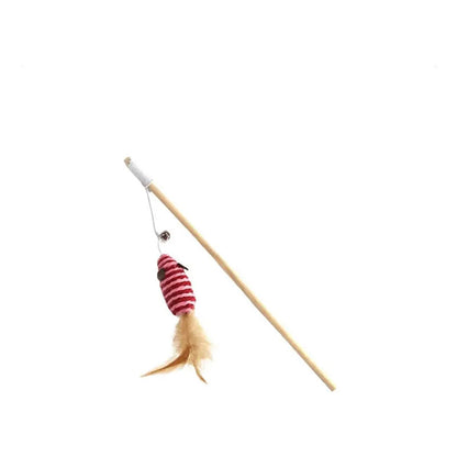 Varilla con ratón y plumas