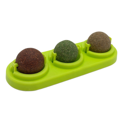Bolas de catnip giratorias triple verde