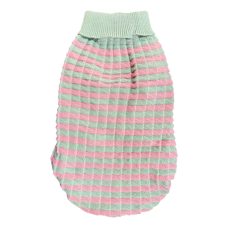 Chaleco tejido talla XS verde-rosa
