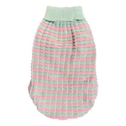 Chaleco tejido talla XS verde-rosa