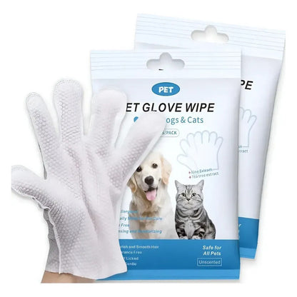 Kit Toallitas Húmedas Tipo Guante Para Perros Y Gatos 12 Un