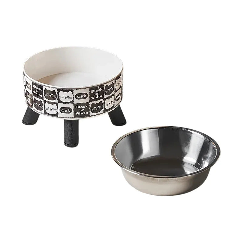 Plato Alto Con Patas Para Gatos Comedero Y Bebedero