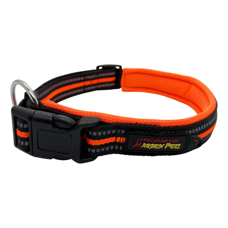 Collar Para Perros Reflectante Talla L Naranja