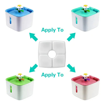 Filtros De Repuesto Para Fuente De Agua Para Mascotas 4 Unid Color Blanco