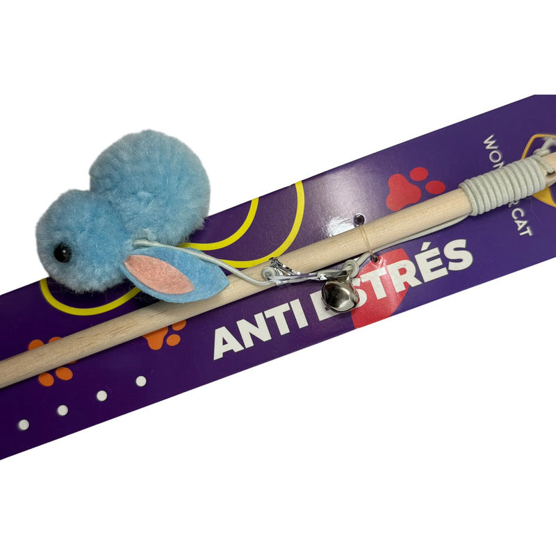 Juguete Varilla Para Gatos Con Peluche Conejo 40 Cm Variado
